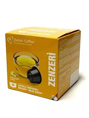 Italian Coffee ZENZERI GINGER Tea 16 Pods -NO BOX- For DOLCE GUSTO FREE SHIPPING • $15.99