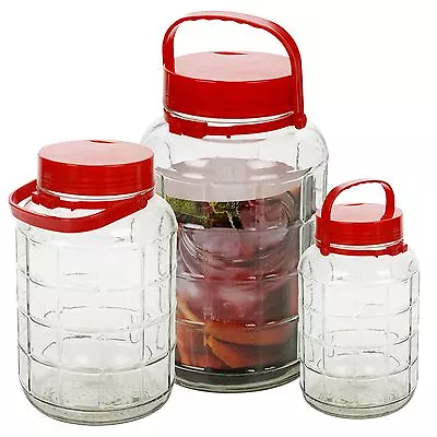 5 8 10 Litre Large Glass Preserve Food Beverage Juice Airtight Container Jar • £14.99