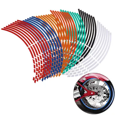 Motorcycle Car Wheel Rim 16 Reflective Strips 17 -19  Stripe Tape Decal Stick/FM • $2.13