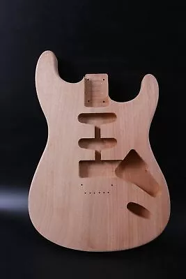 Unfinished Guitar Body Mahogany Wood Hard Tail DIY For ST Style SSH Pickup Holes • £90