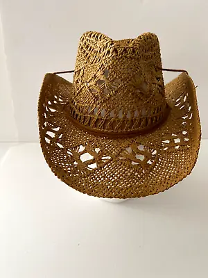 Straw Hat Summer Men Women Western Cowboy Breathable Shapeable Hat • $17.99