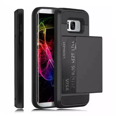 $24.95 • Buy Card Slider Case For Samsung Galaxy Smartphones - Card Holder Cover Case