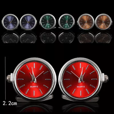 £8.93 • Buy Luxury Men Watches Cufflinks Fashion French Shirt Cufflink Round Rotating Clock.