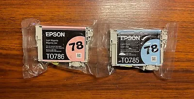 2 NEW SEALED Epson 78 Light Cyan Light Magenta Ink Cartridge T0785 T0786 • $19.99
