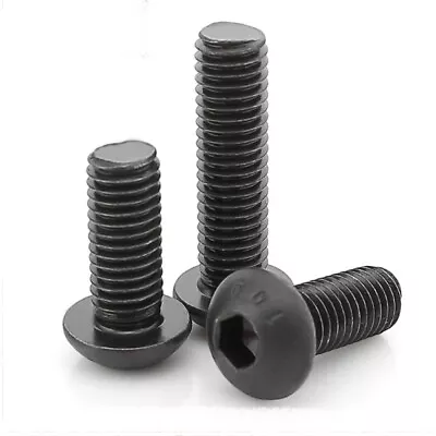 £2.30 • Buy M3 M4 M5 M6 Button Head Dome High Tensile Allen Bolt Black Socket Screws 10.9 A