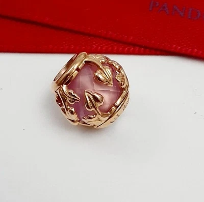 $80.10 • Buy New Genuine Pandora Leaves Pink 788238SSP Charm Stone Alloy Rose Gold Rose