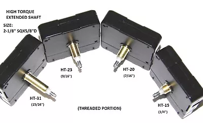 High Torque (Silent) Clock Movement Your Choice From 4 Threaded Shaft Lengths • $15.95