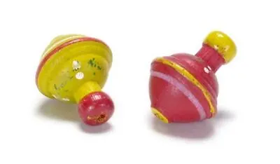 £1.99 • Buy Dolls House Wooden Spinning Tops Miniature Toy Shop Accessory 