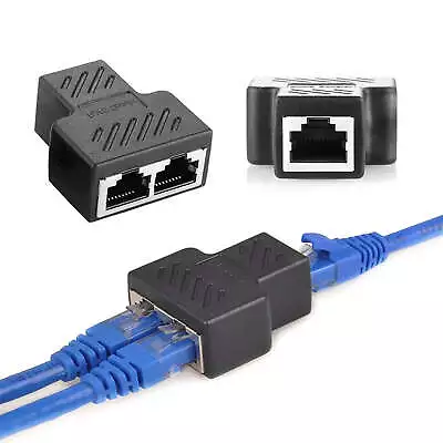 RJ45 Ethernet Y Splitter LAN Network 1 To 2 Ways Dual Female Port Adapter Cab... • $9.39