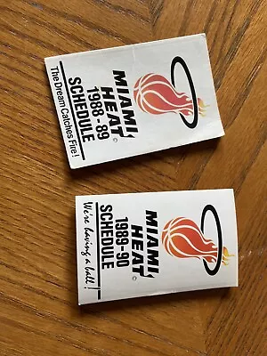 2 Miami Heat Pocket Schedules 88/89(Bacardi)  & 89/90(Lite Beer) • $1.99