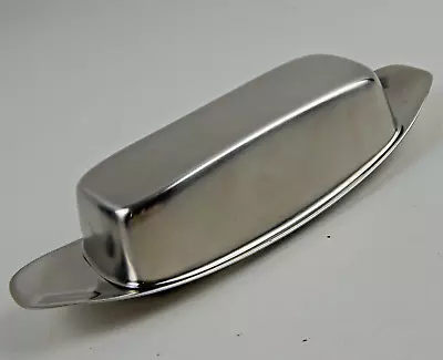 Butter Dish WMF Fraser Cromargan Stainless Steel Germany Vintage MCM Curved • $29.95