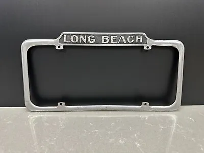 $27 • Buy Vintage 1950s LONG BEACH CALIFORNIA LICENSE PLATE FRAME Hot Rod Lowrider SCTA