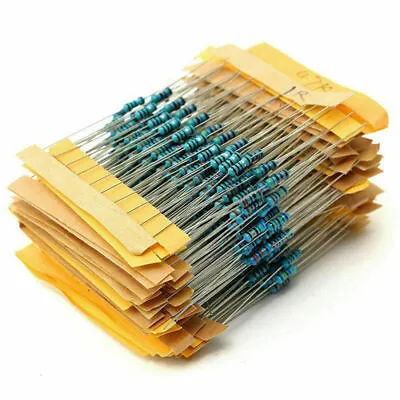 100Pcs 1/4W 0.25W Metal Film Resistor ±1% 0Ohm-10M Ohm All Specifications • $3.85