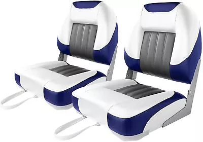 Deluxe Low Back Boat Seat Fold-Down Fishing Boat Seat (2 Seats) • $138.99