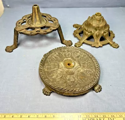 (3) Antique Iron Floor Lamp BASES Art Nouveau Era Restoration Parts 1-REMBRANDT • $29.99