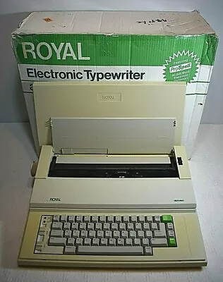 Vintage Electronic Typewriter Royal Alpha TA 115 W/Cover & Original Box Tested • $52.99