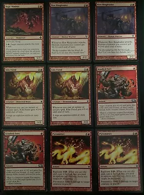 9 Bulk Lot Magic The Gathering TCG | Red | Kiln Fiend Riot Fury Pyromatics Rage • $1