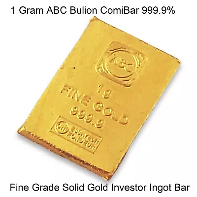 1 Gram 999.9 Fine Solid Gold CombiBar ABC Minted Bullion Investment Ingot Bar • $167.95