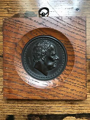 Bronze Medallion Of Sir Walter Scott 1827 By A J Stothard In Oak Frame • £35