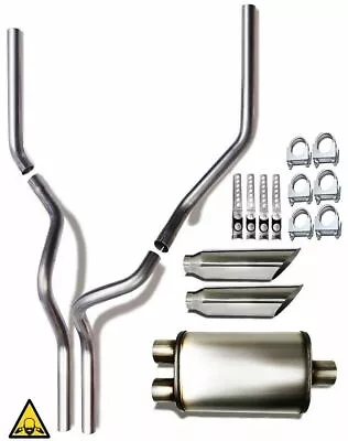 Stainless Steel Pipes And Muffler Dual Exhaust Kit Fits 1994 Ford F150 - F250 • $249.98