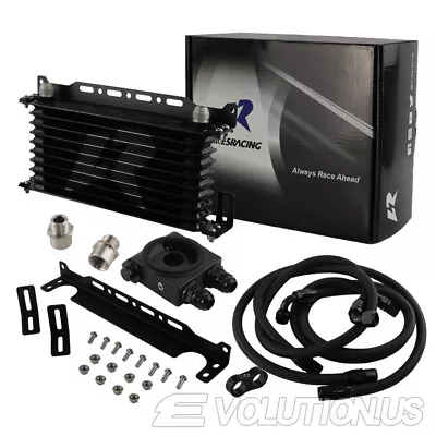 $134 • Buy 10Row AN10 Oil Cooler 73 Degree Thermostat Sandwich Plate 3/4*16 M20*1.5 Bracket