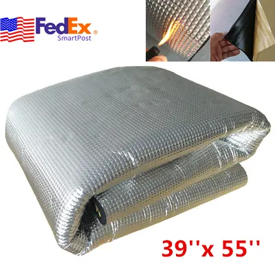 5MM Aluminum Car Fire Heat Insulation Mat Sound Deadener Foam Self-adhesive USA • $24.26