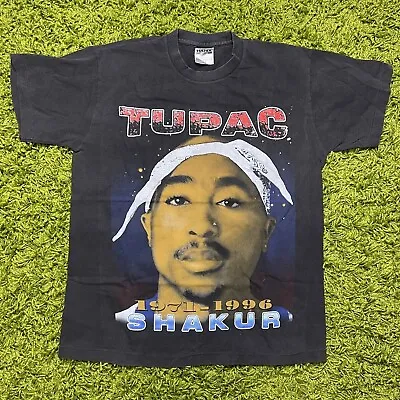 Tupac Shakur Vintage 90's Reproduction Bootleg Rap Tee Memorial Makaveli Large • $149.96