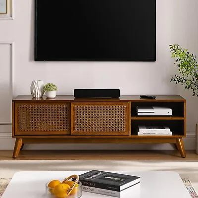 Rattan TV Stand For Up To 65 Inch TV Mid-Century Modern Media Console • $253.86