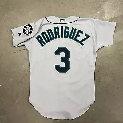 Vintage Seattle Mariners Alex Rodriguez Stitched Alternate Jersey Grey 40 • $149.99