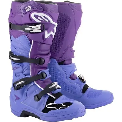 Alpinestars Tech 7 Mens Double Purple / White Motocross MX Offroad Boots   9 • $429.95