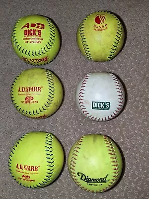 Lot Of 6 Softballs *SIX* Classic 12  Synthetic Cover Poly-Core UT12PLUSUS USSSA • $19.99