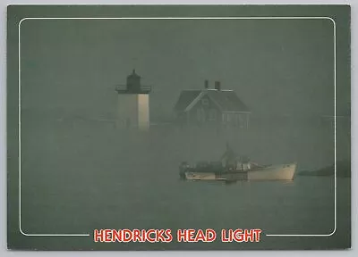 Lighthouse~Southport Island Maine~Hendricks Head Light In Fog~Continental PC • $2.70