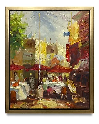 NY Art-Original Oil Painting Of City Street View On Canvas 8x10 Framed • $139