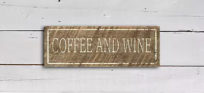 Vintage Coffee AND WINE Sign Rustic Farmhouse Shelf Sitter 8X3  COWBOY COWGIRL • $12.50