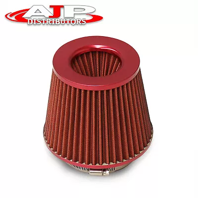 4  Inlet Aluminum Mesh Cold Short Ram Induction Air Intake Filter Red For Nissan • $16.99