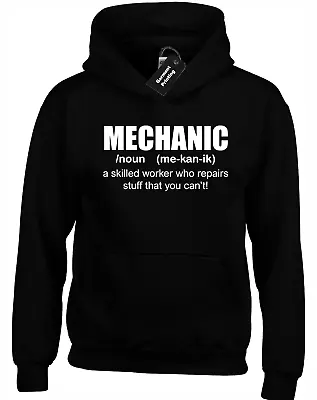 Mechanic Definition Hoody Hoodie Funny Car Joke Gift Present Idea For Dad • £16.99