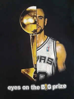 Majestic Eyes On The Prize  Spurs Ginobili NBA S/CH/P T Shirt • $19.50