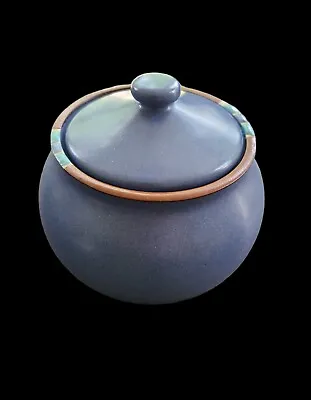 $30 • Buy Dansk Mesa Sky Blue Stoneware Pottery Sugar Bowl With Lid Made In Portugal 4¼ In