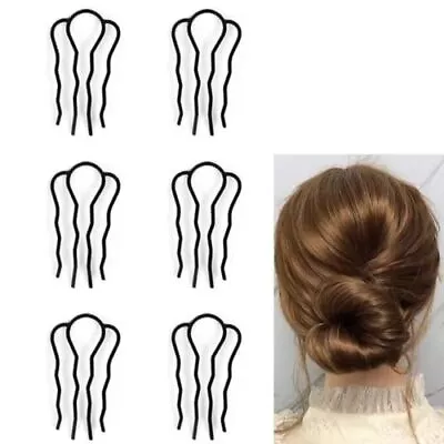 6 Piece Metal Hair Fork Clip Hair Side Combs Hair Pins Buns Updo U-Shape Hair... • $10.23