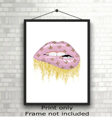 Pink Lips Make Up Designer Fashion Wall Art Poster Print Picture Gift A5 A4 A3 • £9.49