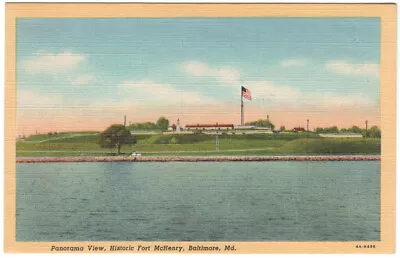 MD Baltimore ~ Panorama View Historic Fort McHenry ~ Unposted Linen Postcard • $6.99