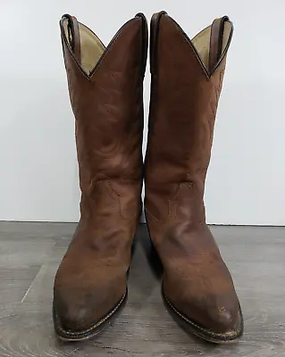 Durango Womens RD4112 Brown Leather Cowgirl Western Pull On Boots US 7.5M • $29.99
