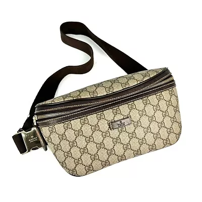 GUCCI GG Supreme Beige Waist Pouch Bum Bag Shoulder 233269 Authentic From Japan • $579