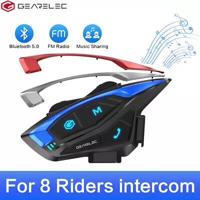 8 Riders Group 2000M Bluetooth Intercom Headset Motorcycle Helmet FM Interphones • $59.59