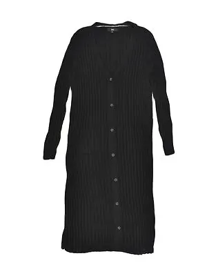 MOSSIMO Womens Longline Cardigan Sweater UK 14 Large Black Cotton PZ01 • $24.13