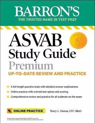 ASVAB Study Guide Premium: 6 Practice Tests + Comprehensive Review + Online Prac • $26.30