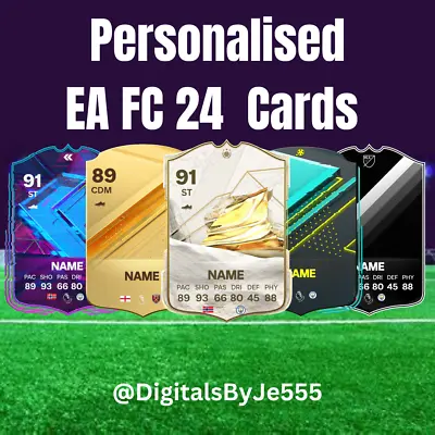 Personalised FIFA 24 Football Ultimate Team Player Card Gift Print | ALL Designs • £7.99