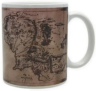 Official Lord Of The Rings Lotr Middle Earth World Map Coffee Mug Cup New In Box • £11.95
