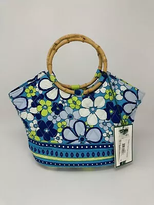 NEW Vera Bradley Bamboo Tote Petal Turquoise Blue And Green Floral Hand Bag • $24.99