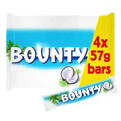 £4.49 • Buy Bounty Coconut & Milk Chocolate Snack Bars Multipack 4 X 57G - UK STOCK